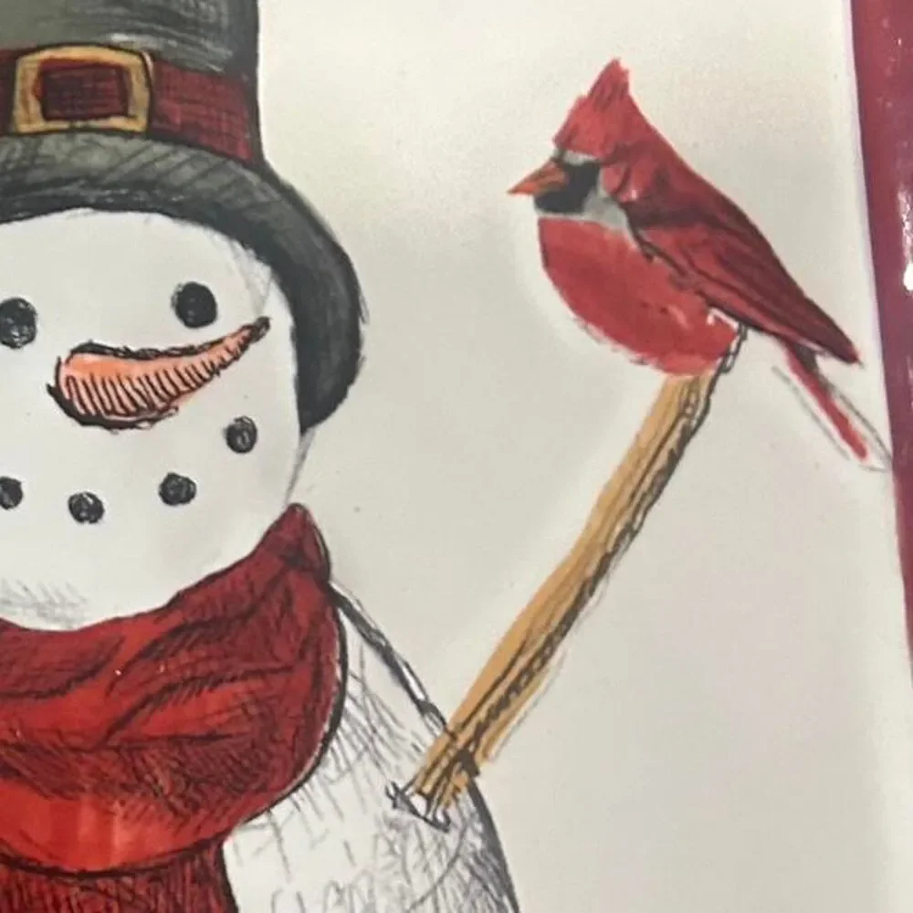 Square Snowman Christmas Serving Plate